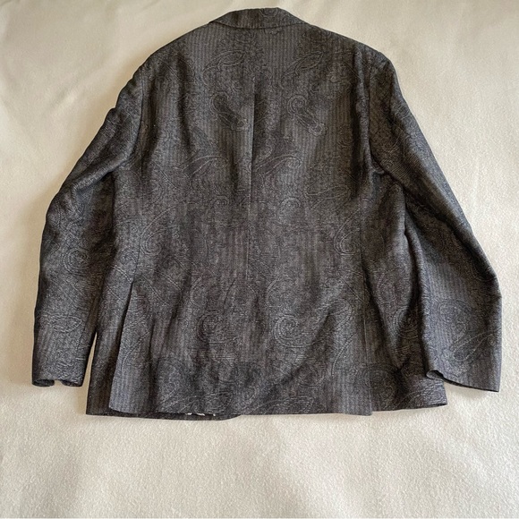 Etro Blazer Linen Silk Paisley Superleggera Designer Italy Sz 56 IT or 46-48 US - Picture 5 of 13